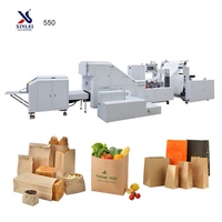 Machine automatique de fabrication de sacs en papier à fond plat FD550, alimentée par rouleau, pour sacs SOS, sacs de courses, sacs à pain, sacs cadeaux, sacs à collation