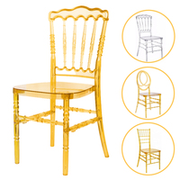Chaises Chiavari en résine acrylique transparente jaune, durables, empilables et portables pour mariages et événements en extérieur – Vente en gros