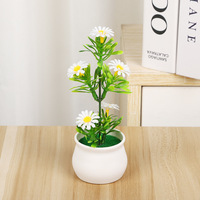 Bunga Daisy Plastik Buatan dalam Pot Bunga Bonsai Buatan Grosir Dekorasi Rumah Kantor