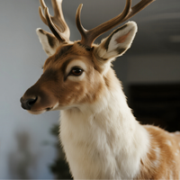 Renne animatronique de Noël personnalisé pour intérieur, modèle d'animal réaliste en mouvement, idéal pour centre commercial, parc à thème, événement festif, décoration hivernale