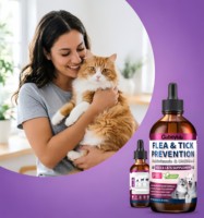 Prévention contre les puces et les tiques pour chiens et chats, gouttes liquides naturelles, soutien immunitaire sûr, multivitamines, minéraux, oméga-3, santé de la peau, du pelage et digestive