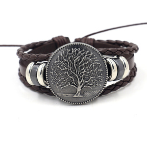 Accessori per ragazzi dimensioni regolabili personalizzato albero della vita Multi-strato Charm braccialetto tessuto a mano per gli uomini - Product Image 2