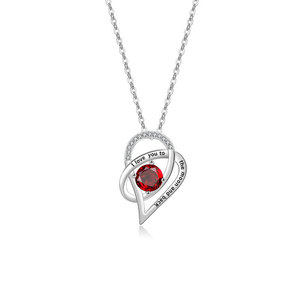 Collana Regalo di Lusso 'I Love You to the Moon and Back' con Zirconi Aaa a Forma di Cuore per Donna - Product Image 5