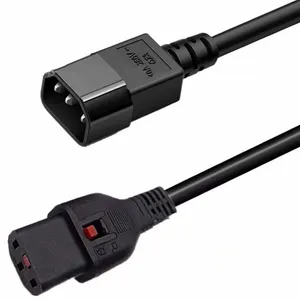 power cord locking iec c13 to c14 W-lock Cable Secure Iec Power Extension Cord To Computer V-lock Pdu C13 C14 With Locking