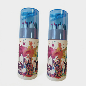 Ensemble de 12 crayons de couleur et de crayons gras vibrants avec tube d'art portable et taille-<span class=keywords><strong>crayon</strong></span> intégré - Pigments de qualité supérieure non toxiques pour enfants et adultes - Product Image 5
