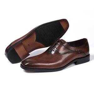 Classic Office Social Dress Shoe for Men Wear High Quality Formal Lace up Solid Oxford Handmade Custom Fashion <b>Cow</b> Leather Shoes - Product Image 3