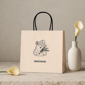 Bolsa de Papel Kraft Ecológica para Pan, Galletas, Productos de Panadería y Compras, 50 cm, MOQ Bajo, Logotipo Personalizado - Product Image 1