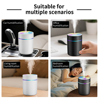 Humidificateur d'air portable mini ultrasonique USB avec lumière LED colorée, pour hôtel, bureau, extérieur, humidificateur de bureau, aromathérapie, purificateur
