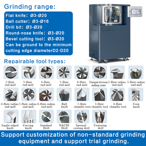 Afiladora automática CNC <span class=keywords><strong>de</strong></span> alta resistencia para fresas, <span class=keywords><strong>brocas</strong></span>, fresas <span class=keywords><strong>de</strong></span> extremo, fresas <span class=keywords><strong>de</strong></span> punta esférica <span class=keywords><strong>y</strong></span> fresas <span class=keywords><strong>de</strong></span> radio, 220V - Product Image 2