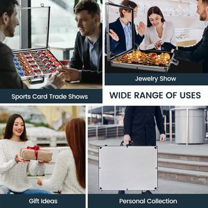 Vitrine d'exposition pour salon professionnel, POIUNA 34" – Vitrine portable de table en aluminium pour cartes de baseball avec serrures, présentoir en acrylique transparent - Product Image 6