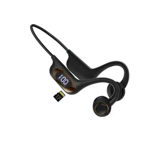 畅销双耳骨传导BT耳机，带tf卡模式和数字发光二极管灯无线耳机