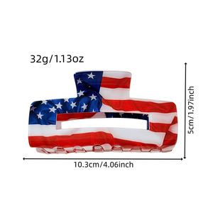 Pinces à cheveux grandes en forme de drapeau américain du 4 juillet, 10,3 cm, imprimé aigle patriotique, pinces requin, accessoires pour cheveux pour la fête de l'Indépendance - Product Image 6
