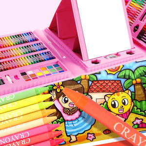 208 Pcs Art Set per bambini che disegnano kit d'arte con pastelli ad olio pastelli matite colorate pennello torte ad acquerello - Product Image 6