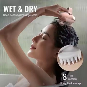 Rechargeable Silicone Shampoo <b>Hair</b> Scalp Comb <b>Brush</b> Soft Silicone Care Scalp <b>Massager</b> <b>Hair</b> <b>Brush</b> Scalp <b>Massager</b> - Product Image 1