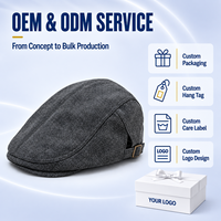 Casquette de conduite unisexe en microfibre suédée gris anthracite foncé avec boucle métallique et sangle réglable pour l'hiver et l'extérieur au quotidien