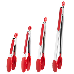 Silicone Kitchen Tongs Stainless Steel 9-12 Inches Heat Resistant Anti <b>Slip</b> For Cooking BBQ - Product Image 4