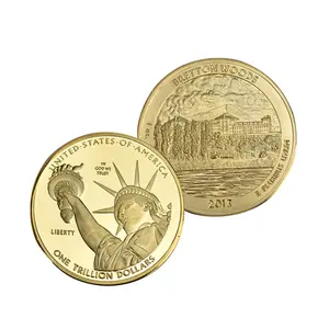 Custom 1 Trillion Dollar Gold silver plated United States Collection Metal Coin