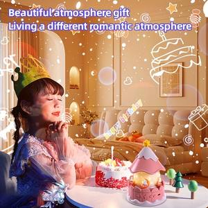 Lámpara de Noche Pequeña con Proyección de Cielo Estrellado, Carrusel con Caballos, Control Remoto, Audio Bluetooth, Regalos Creativos y Lindos para Cumpleaños, Lámparas de Noche - Product Image 4