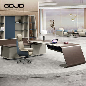 Meubles de bureau de direction de luxe modernes Bureau de direction en forme de L durable en bois - Product Image 3