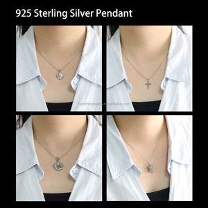 Exquis plaqué platine 925 argent Sterling mignon dessin animé pendentif à breloque collier Bracelet pour un usage quotidien - Product Image 4