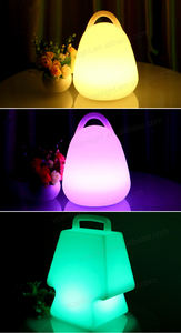 Asma Lamba Kablosuz Gece Lambası Uzaktan Kumandalı Kısılabilir Parlaklık Dekoratif Şarj Edilebilir Pil Kubbe RGB LED Plastik Masa - Product Image 2