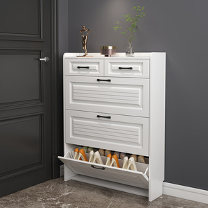 Legno moderno bianco 46 paia di <span class=keywords><strong>scarpiere</strong></span> portaoggetti casa <span class=keywords><strong>scarpiere</strong></span> a 3 livelli - Product Image 3