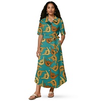 Robe chemise élégante pour femmes à manches courtes - Boutonnée, tissu doux et respirant, choix idéal. Impression à la demande. Personnalisé.