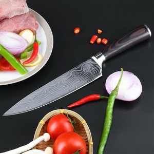 Full Tang Ergonomic Handle Design Kitchen Chef <b>Knife</b> Customizable OEM Damascus Steel Chef <b>Knife</b> with Wooden Handle - Product Image 6