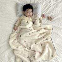 Selimut Bayi Flanel Baru Lahir Motif Lucu Hadiah Baby Shower Bordir Fleece Pola Hewan Selimut Anak Lembut Flanel