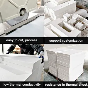 1800C High Temperature Heat Resistant Polycrystalline Mullite Insulation Board Ceramic Fiber Boards For Kilns