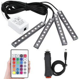 Auto Rgb Led Strip Licht Auto Styling Decoratieve Auto Sfeer Lampen Auto Interieur Licht Draadloze Afstandsbediening DJ274