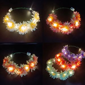 Guirlande de fleurs en gros, lumières LED de luxe pour l'extérieur, grande guirlande de fleurs pour enfants, femmes, couronne de fête, <span class=keywords><strong>mariage</strong></span>, <span class=keywords><strong>serre</strong></span>-tête de fleurs - Product Image 1