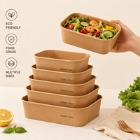 Producent van wegwerp rechthoekige afhaalkratten, duurzaam, natuurlijk, lekvrij ontwerp, bulk, dubbel PE-gecoat, heavy duty