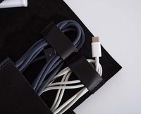 Étui de rangement en cuir de qualité supérieure, organiseur de câbles et de chargeurs, étui de voyage léger pour écouteurs, sac de rangement enroulable