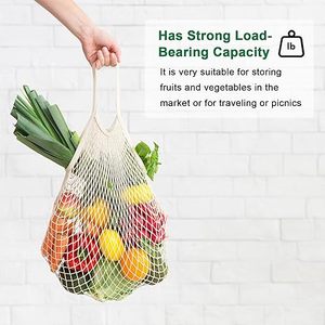 1-Pack Cotton <b>Mesh</b> Bag, Reusable Washable <b>Mesh</b> <b>Net</b> String Grocery Bag with Short Handle, Portable <b>Net</b> Tote for Fruit&Vegetables - Product Image 5
