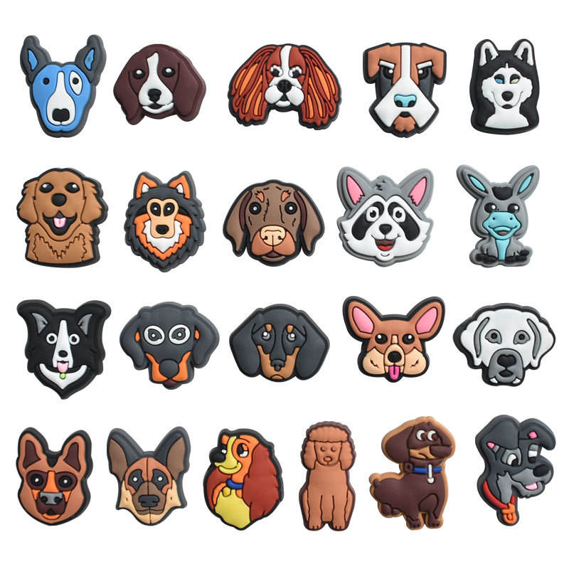 Wholesale Bull Dog Clog Charm Pet Corgi Butt Shoe Charm Custom Dog Pow  Print Shoe Charms for Kids Gift