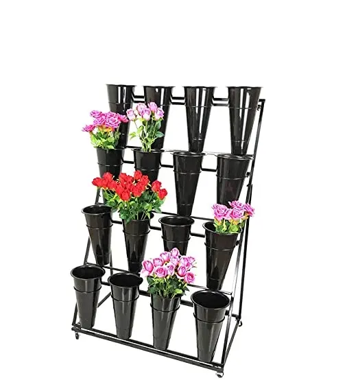 Wrought Iron Florist Shelf, Large Plant Stand Flower Bucket Display Stand Apply To Balcony Garden Flower Shop