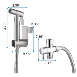 Juego de rociador de bidé de acero inoxidable de primera calidad para baño, rociador de bidé de mano con gancho para inodoro, kit de rociador de bidé para inodoro - Product Image 2