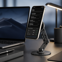 Support de téléphone et tablette pliable en alliage d'aluminium magnétique Cindry XZH-219 pour bureau, avec compatibilité universelle pour une utilisation sur bureau