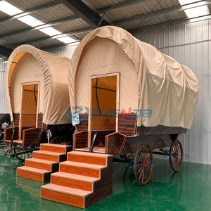 Hôtel de luxe Camping Wagon Tente/maison Wagon couvert en bois extérieur luxe Mobile Carriage Tente Glamping Wagon pour le camping - Product Image 4