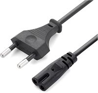 Kabel Daya SYONG 2-Pin EU CCA OD 5.5mm 2*0.2*16 C13 0.75mm Berkualitas Tinggi, Kabel Daya IEC C13 Konduktor Premium Kabel Pabrik
