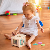 Boîte d'activités Montessori en métal et bois avec tri de formes et loquet pour la maison, pour les tout-petits de 2 à 4 ans, développement de la motricité fine