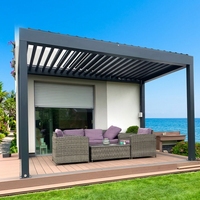Auvent de soleil en aluminium pour jardin, gazebo extérieur blanc, toit à lames, auvent imperméable, pergola bioclimatique