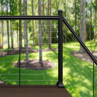 Barrière de sécurité minimaliste en acier inoxydable sur mesure Prima Cable Railing pour escalier de villa, balustrade en câble métallique