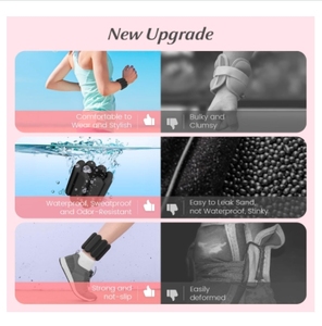 WL MZ030 Juego de Pesas Personalizadas para Tobillos y Muñecas, 2 Pares de 1 lb Cada Uno, para Ejercicio Físico Integral, de Silicona Negra Resistente y Acero, para Yoga - Product Image 6