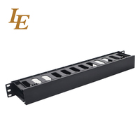 Panneau de gestion de câbles premium en acier SPCC 1U de 19 pouces avec anneaux en D, organisateur de rack de serveur, norme IEC297-2, revêtement en poudre, en stock