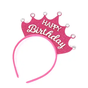 Ychon Alles Gute zum Geburtstag Party Crown Stirnband süße und süße Haarschmuck Kreative Tanzshow mit Diamant Foto Kopfschmuck
