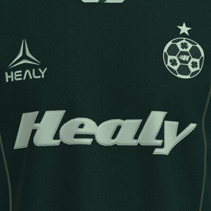เสื้อเจอร์ซีย์ HEALY ลายพิมพ์ดิจิทัลสไตล์อเมริกันวินเทจ สีเขียวเข้ม แต่งตราสัญลักษณ์แบบตัดกัน ผ้าตาข่าย แขนสั้น สำหรับผู้ชาย - Product Image 5