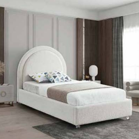 Tête de lit demi-cercle minimaliste intemporelle rembourrée pour lit simple ou queen size – Mobilier de chambre à coucher et design intérieur
