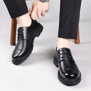 Chaussures d'affaires en cuir pour hommes - Cuir de vachette pleine fleur - Chaussures confortables pour le printemps - Chaussures de mariage haut de gamme en cuir premium - Product Image 3